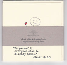 Load image into Gallery viewer, 4 Pack of Blank Greeting Cards - Oscar Wilde Quotes