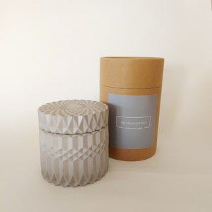 Gray ceramic jar with lid